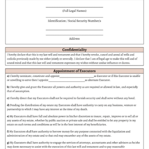 last will & testament