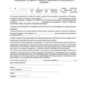 auth medical treatment